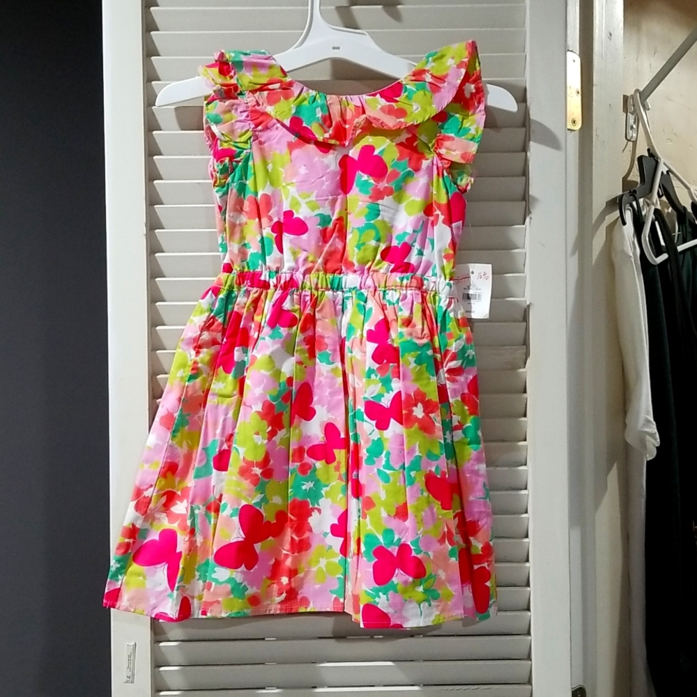 NWT Butterfly print dress for girls size 5 never worn